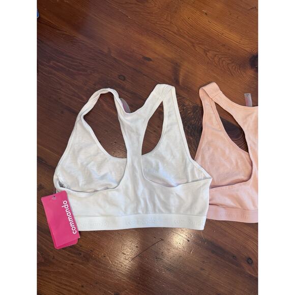 Commando White & Apricot Stretch Cotton Racerback Bralette Bundle Sz S NWT - Picture 12 of 14